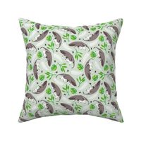 Cool anteater desert adventure jungle theme with botanical details for kids gender neutral green