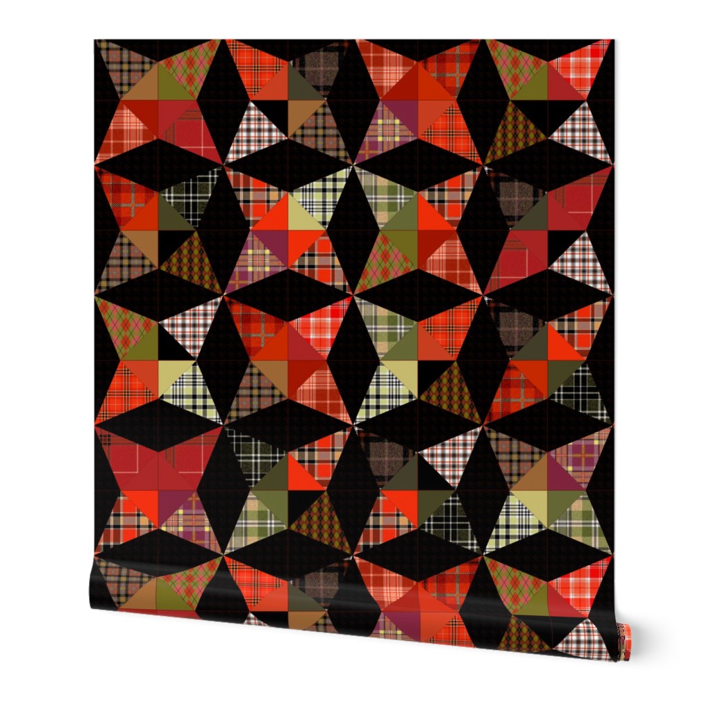 Plaid Kaleidoscope Stars Cheater with Black