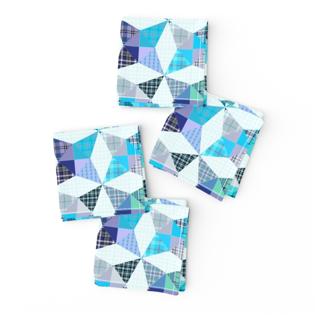 Plaid Kaleidoscope Stars Cheater with Blue and Purple