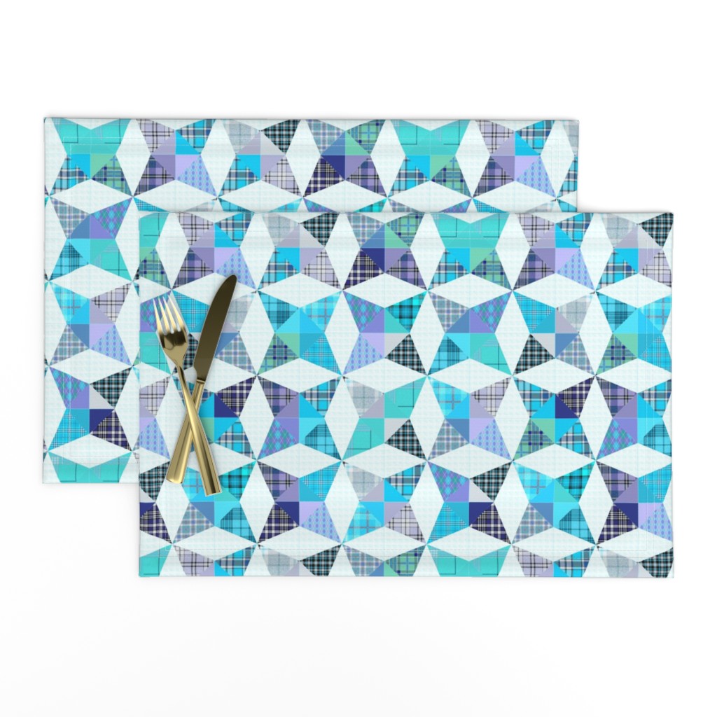 Plaid Kaleidoscope Stars Cheater with Blue and Purple