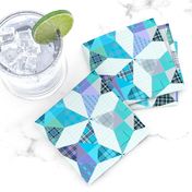 Plaid Kaleidoscope Stars Cheater with Blue and Purple