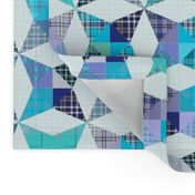 Plaid Kaleidoscope Stars Cheater with Blue and Purple