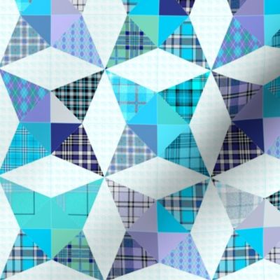 Plaid Kaleidoscope Stars Cheater with Blue and Purple