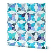 Plaid Kaleidoscope Stars Cheater with Blue and Purple