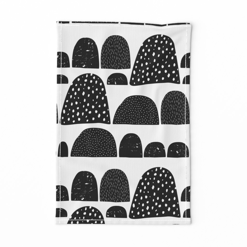 Monochrome abstract mountain wonderland sweet pastel black and white Scandinavian bubbles jumbo