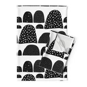 Monochrome abstract mountain wonderland sweet pastel black and white Scandinavian bubbles jumbo