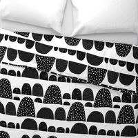 Monochrome abstract mountain wonderland sweet pastel black and white Scandinavian bubbles jumbo