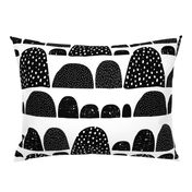 Monochrome abstract mountain wonderland sweet pastel black and white Scandinavian bubbles jumbo