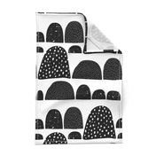 Monochrome abstract mountain wonderland sweet pastel black and white Scandinavian bubbles jumbo