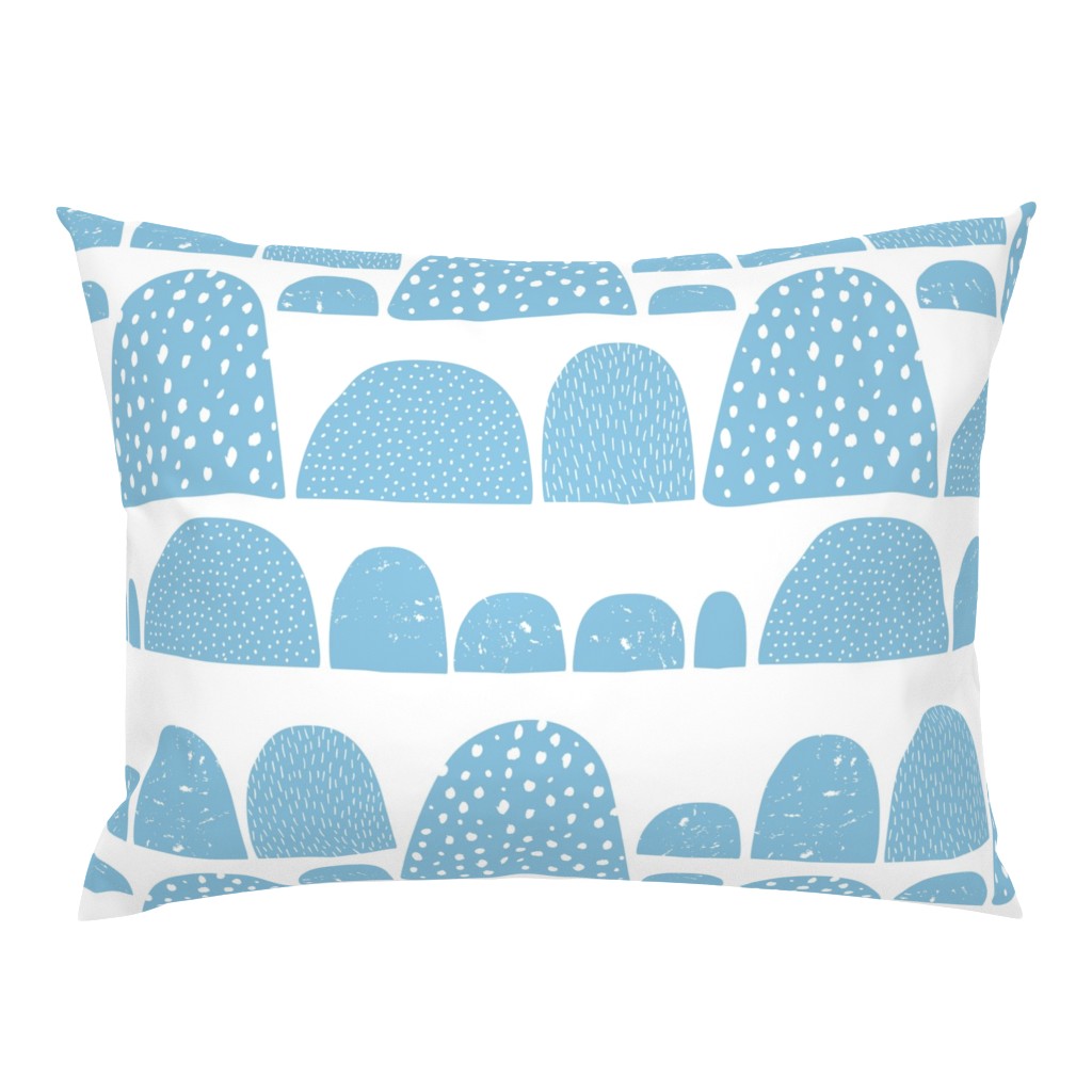 Monochrome abstract mountain wonderland sweet pastel blue Scandinavian bubbles jumbo