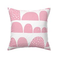 Monochrome abstract mountain wonderland sweet pastel pink Scandinavian bubbles jumbo