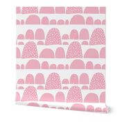 Monochrome abstract mountain wonderland sweet pastel pink Scandinavian bubbles jumbo