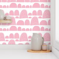 Monochrome abstract mountain wonderland sweet pastel pink Scandinavian bubbles jumbo