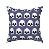 Skulls on purple linen