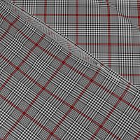 Prince of Wales check #2, 2" black/white/red 