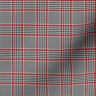Prince of Wales check #1, 2" repeat, black/white/red