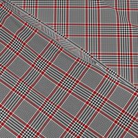 Prince of Wales check #1, 2" repeat, black/white/red