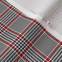 Prince of Wales check #1, 2" repeat, black/white/red