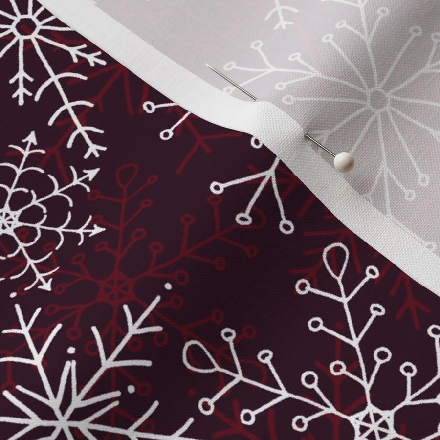 Elegant Snowflakes in Berry