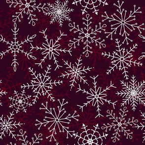 Elegant Snowflakes in Berry