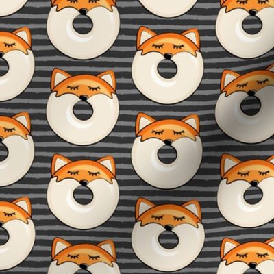 fox donuts on grey stripes