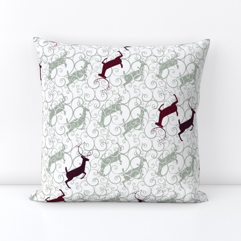 Elegant Holiday Christmas Reindeer Grey