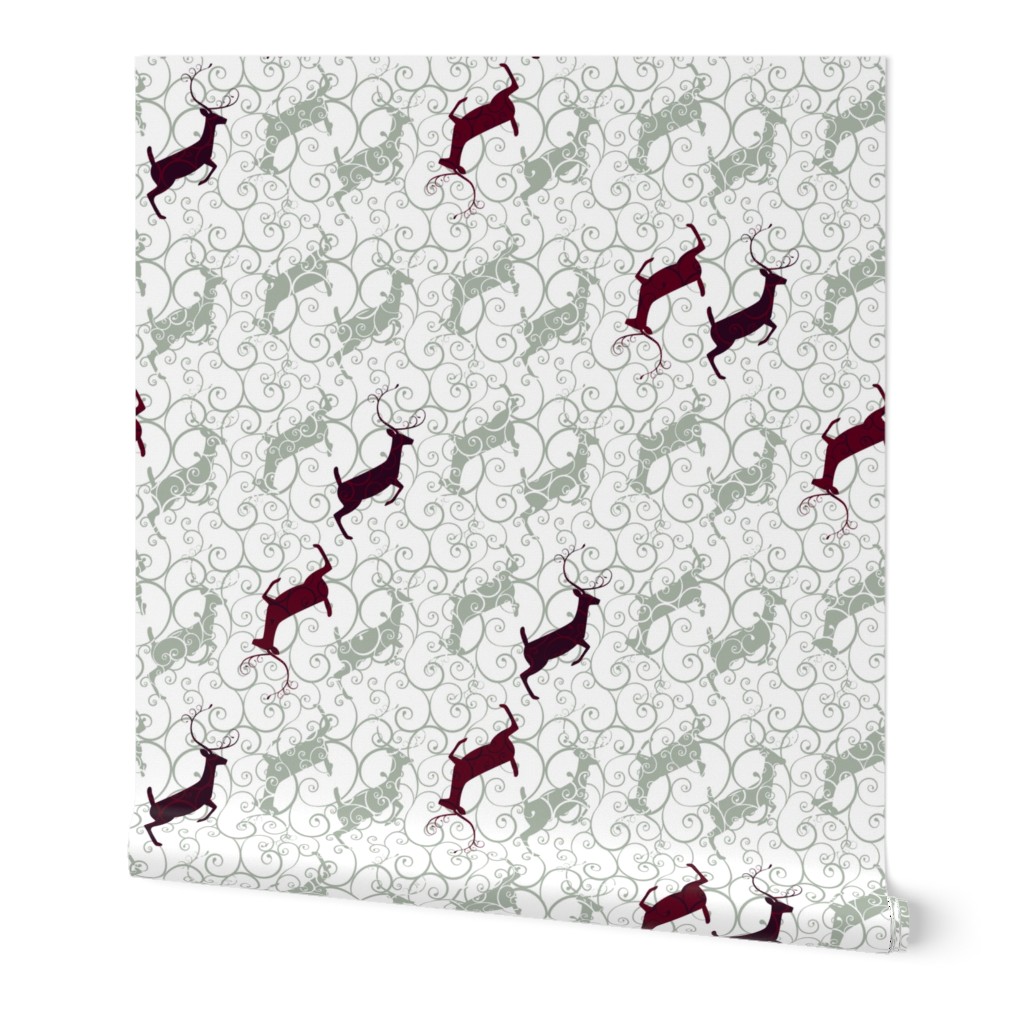 Elegant Holiday Christmas Reindeer Grey