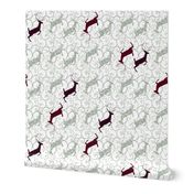 Elegant Holiday Christmas Reindeer Grey