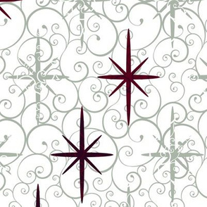 Elegant Holiday Christmas North Stars Grey