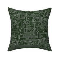 Circuit Board // Dark Grey on Green // Large