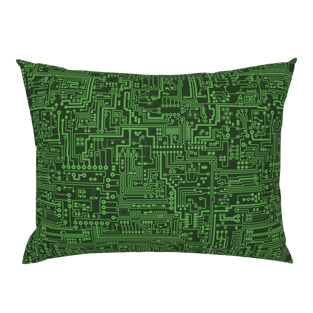 Circuit Board // Light on Dark Green // Large