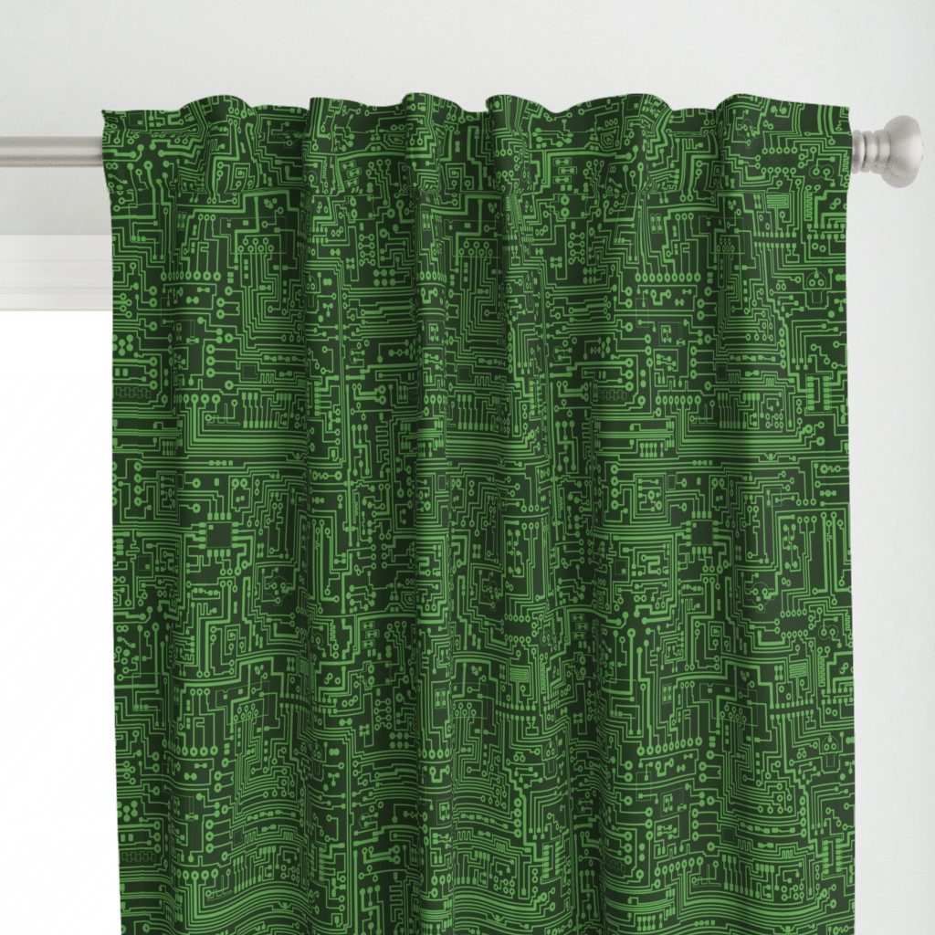 Circuit Board // Light on Dark Green // Large