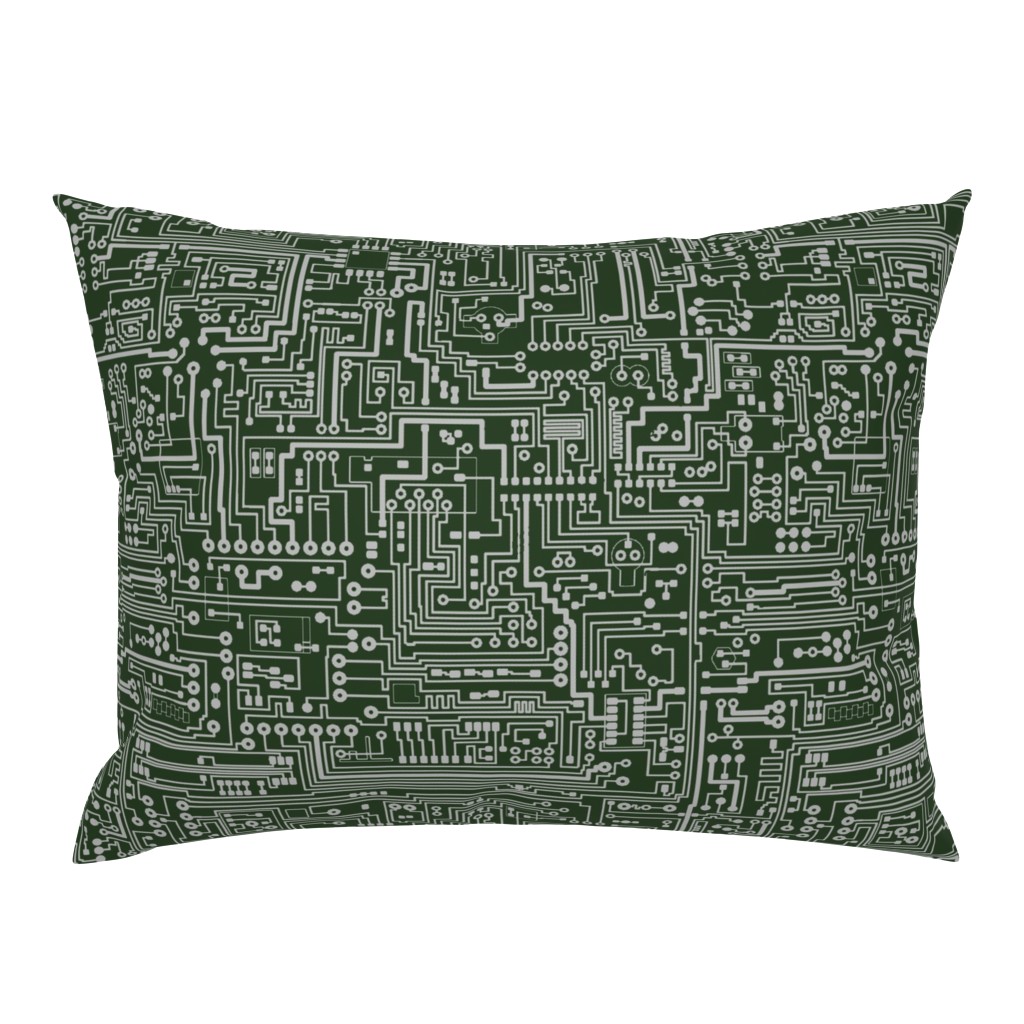 Circuit Board // Light Grey on Green // Large