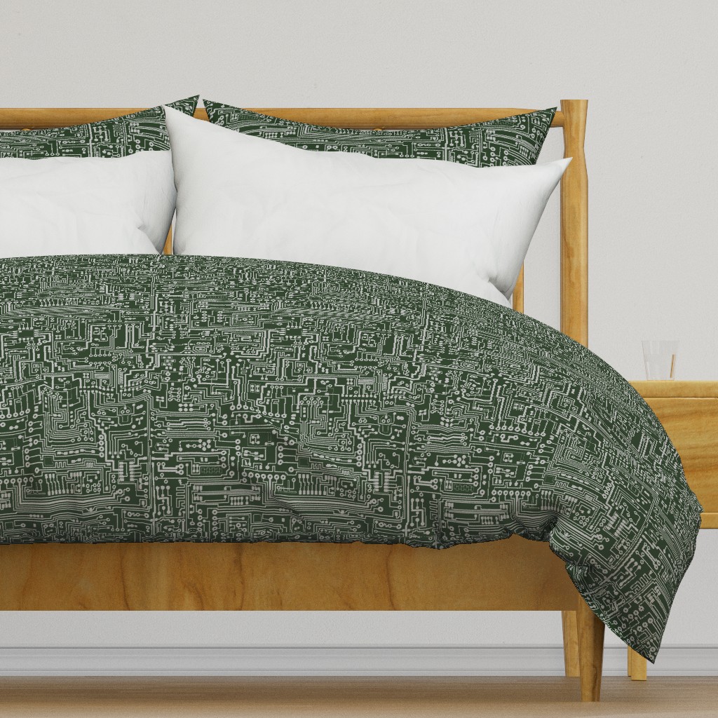 Circuit Board // Light Grey on Green // Large