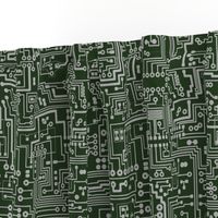 Circuit Board // Light Grey on Green // Large