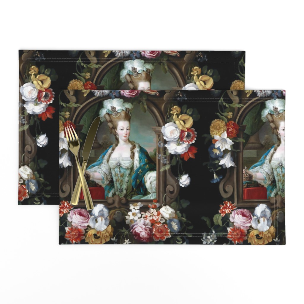 Marie Antoinette queen france french crowns palace flowers floral fleur de lis baroque rococo roses royal portraits gowns victorian elegant gothic lolita egl pouf 18th century Bouffant capes historical  floral border  ballgowns neoclassical  princesses ro