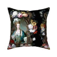 Marie Antoinette queen france french crowns palace flowers floral fleur de lis baroque rococo roses royal portraits gowns victorian elegant gothic lolita egl pouf 18th century Bouffant capes historical  floral border  ballgowns neoclassical  princesses ro