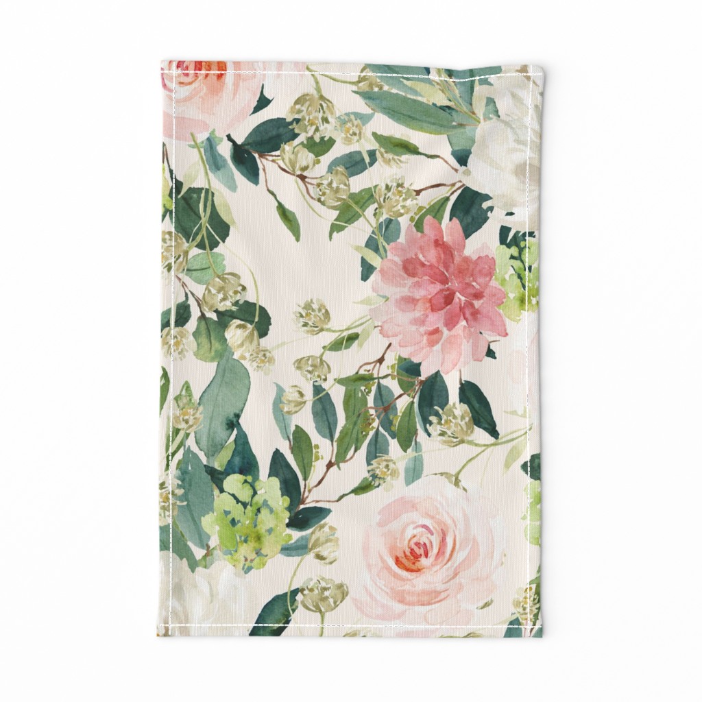 36" Pink and White Garden - Ivory