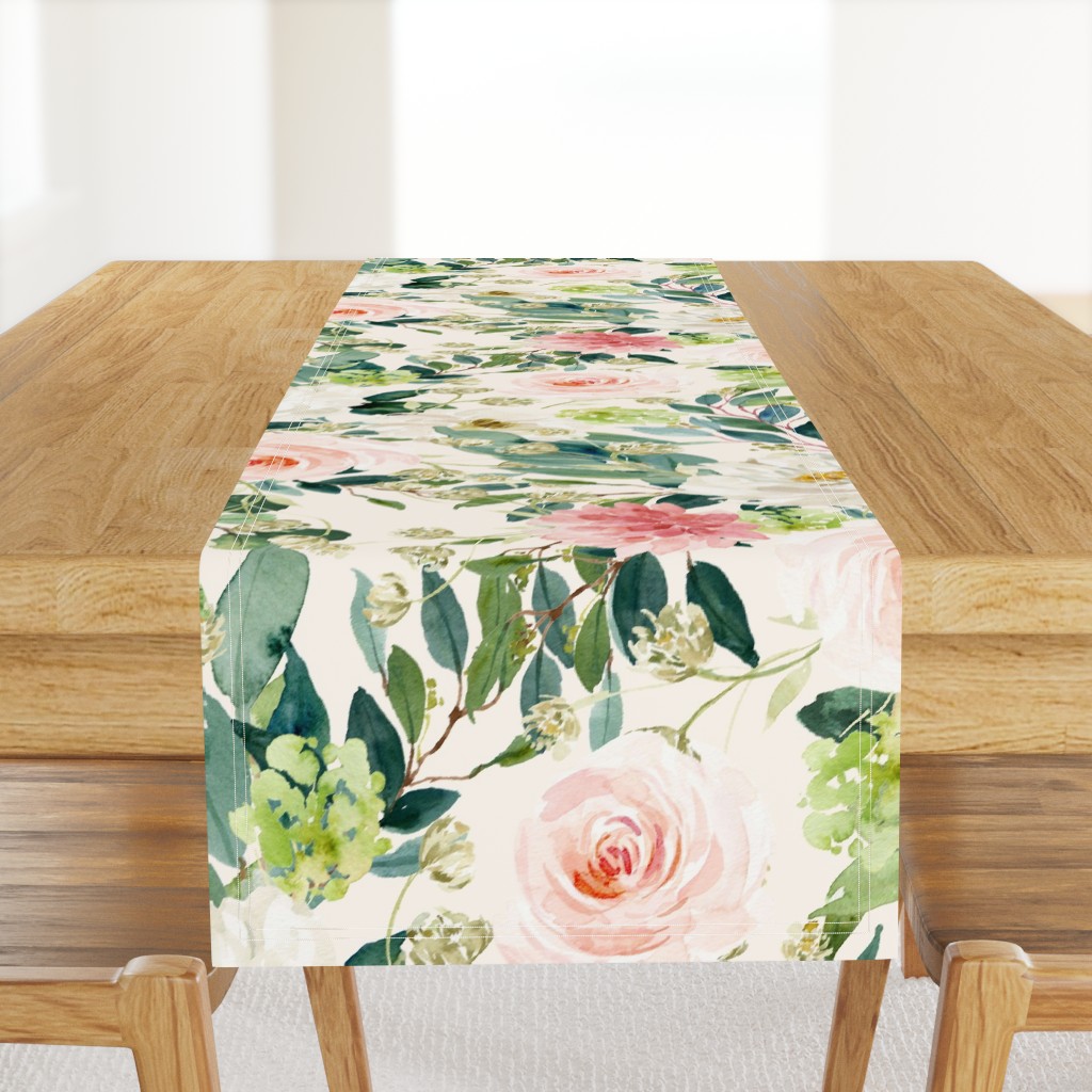 36" Pink and White Garden - Ivory