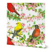 Spring Birds on Peach Blossoms