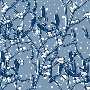 It snows on the Mistletoe (blue) 
