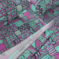 Global Vibrations Pink Aqua Black large scale