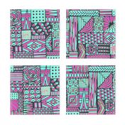 Global Vibrations Pink Aqua Black large scale