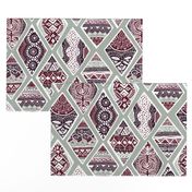 Sage  Winter Diamonds in Garnet Red, Rasin Purple and Green Balsam - Big