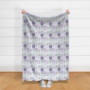3" BLOCKS Dream Big Dream Catchers Patchwork Quilt Top – Wholecloth for Girls Purple Lavender Grey Feathers Nursery Blanket Baby Bedding