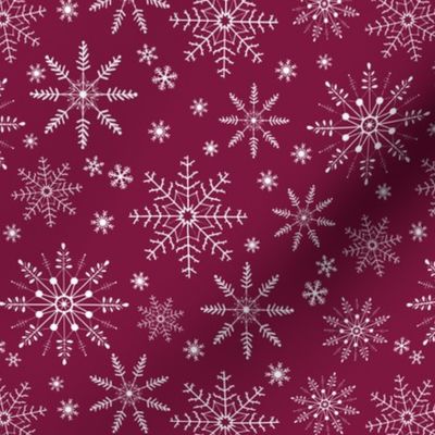 Snowflakes - cranberry