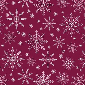 Snowflakes - cranberry