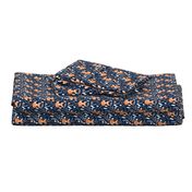 SMALLER Fox - Sleepy Foxes (navy) Baby Nursery Woodland Animals Kids Childrens Bedding N10