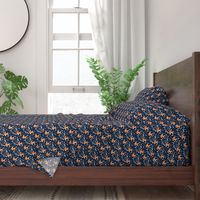 SMALLER Fox - Sleepy Foxes (navy) Baby Nursery Woodland Animals Kids Childrens Bedding N10