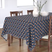 SMALLER Fox - Sleepy Foxes (navy) Baby Nursery Woodland Animals Kids Childrens Bedding N10